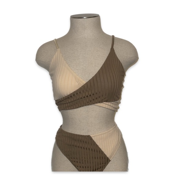 Shein cream/ brown multi color bikini - Picture 4 of 4